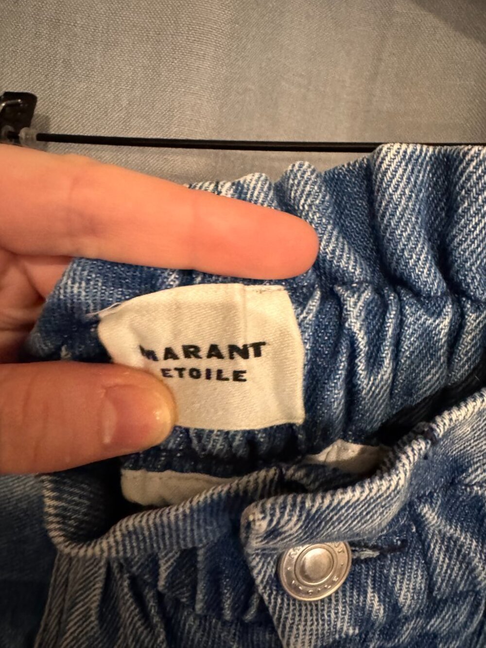 Isabel Marant Étoile Titea Denim Shorts Size 36 Light Blue Paperbag - Picture 3 of 4